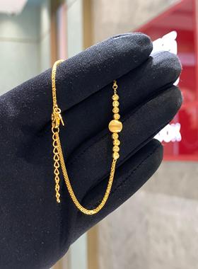 周大福黄金猫眼石手链简约时尚款