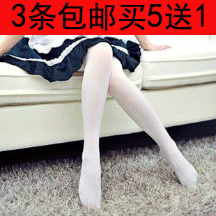 纯白色天鹅绒微透肉瘦身舞蹈袜