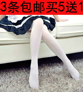 纯白色天鹅绒微透肉瘦身舞蹈袜