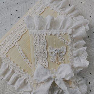 湫凌手作 自制A5书衣weeks书套手账本布艺保护套蕾丝花边一件代发