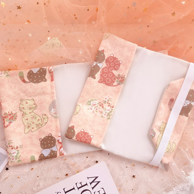 可爱喵喵手作自制平价书皮碎花蕾丝花边a6/a5/weeks六一礼物