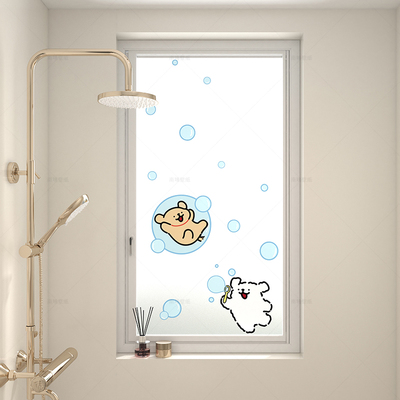 线条小狗玻璃贴纸透光不透人