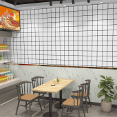 2023新款 大理石墙纸自粘商用小吃店餐饮店麻辣烫店墙壁纸加厚防水