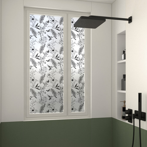 法式复古玻璃贴膜卫生间窗户窗贴