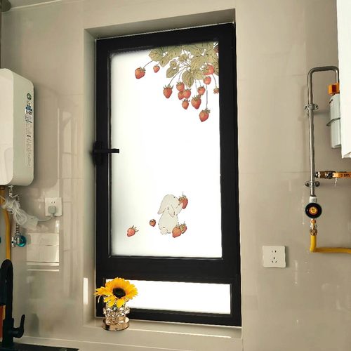 厨房窗户装饰画磨砂玻璃贴膜防窥