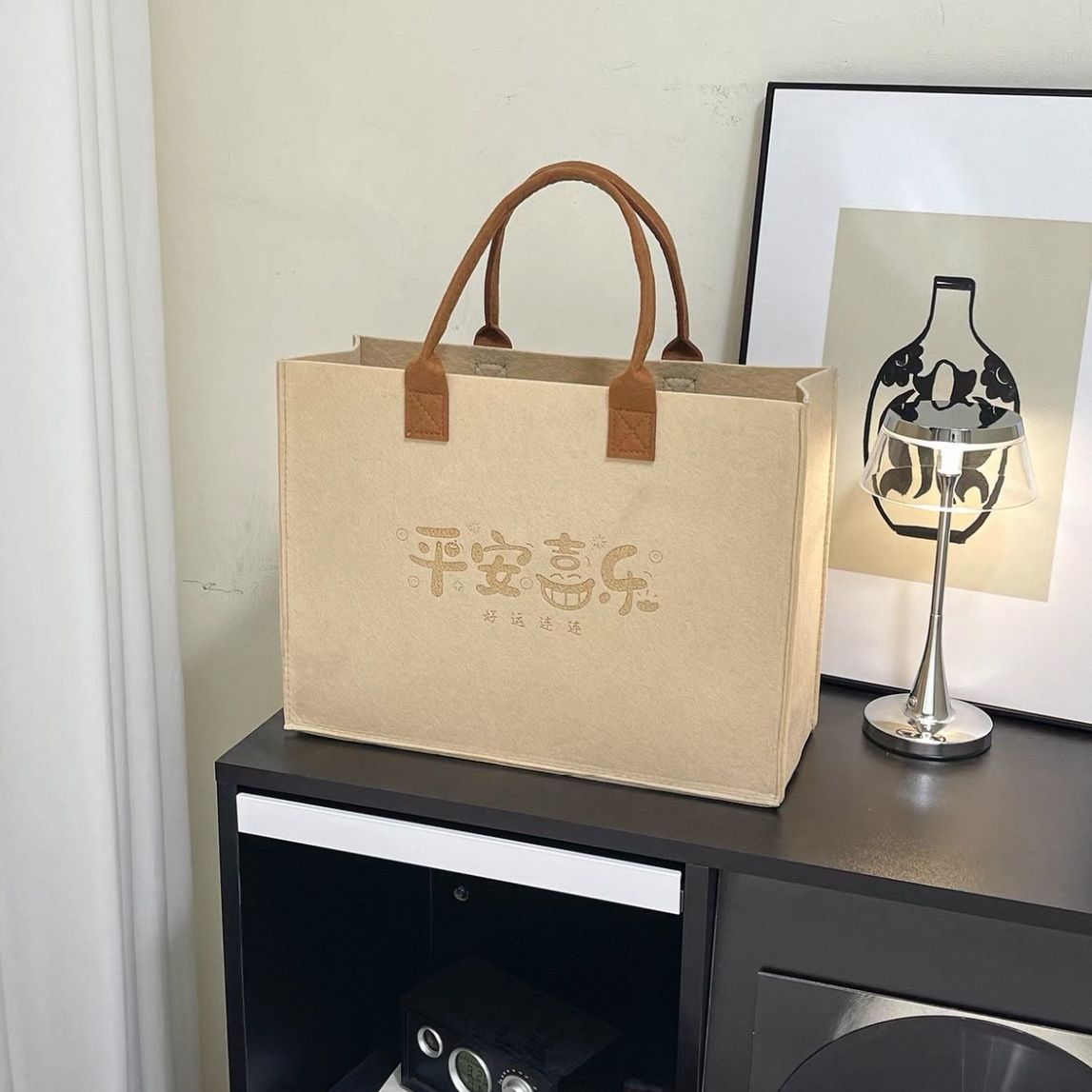 毛毡包手提袋公司礼品袋托特包来图定制logo加厚伴手礼袋广告袋