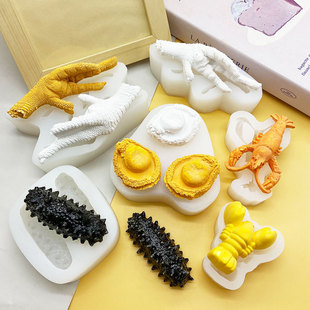 仿真海参鲍鱼龙虾硅胶模具食品级酒店冷菜鸡爪自制皮冻凤爪模具