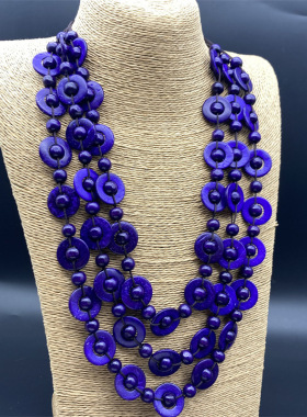 beads necklace跨境木质项链现货复古民族风外贸做旧饰品现货