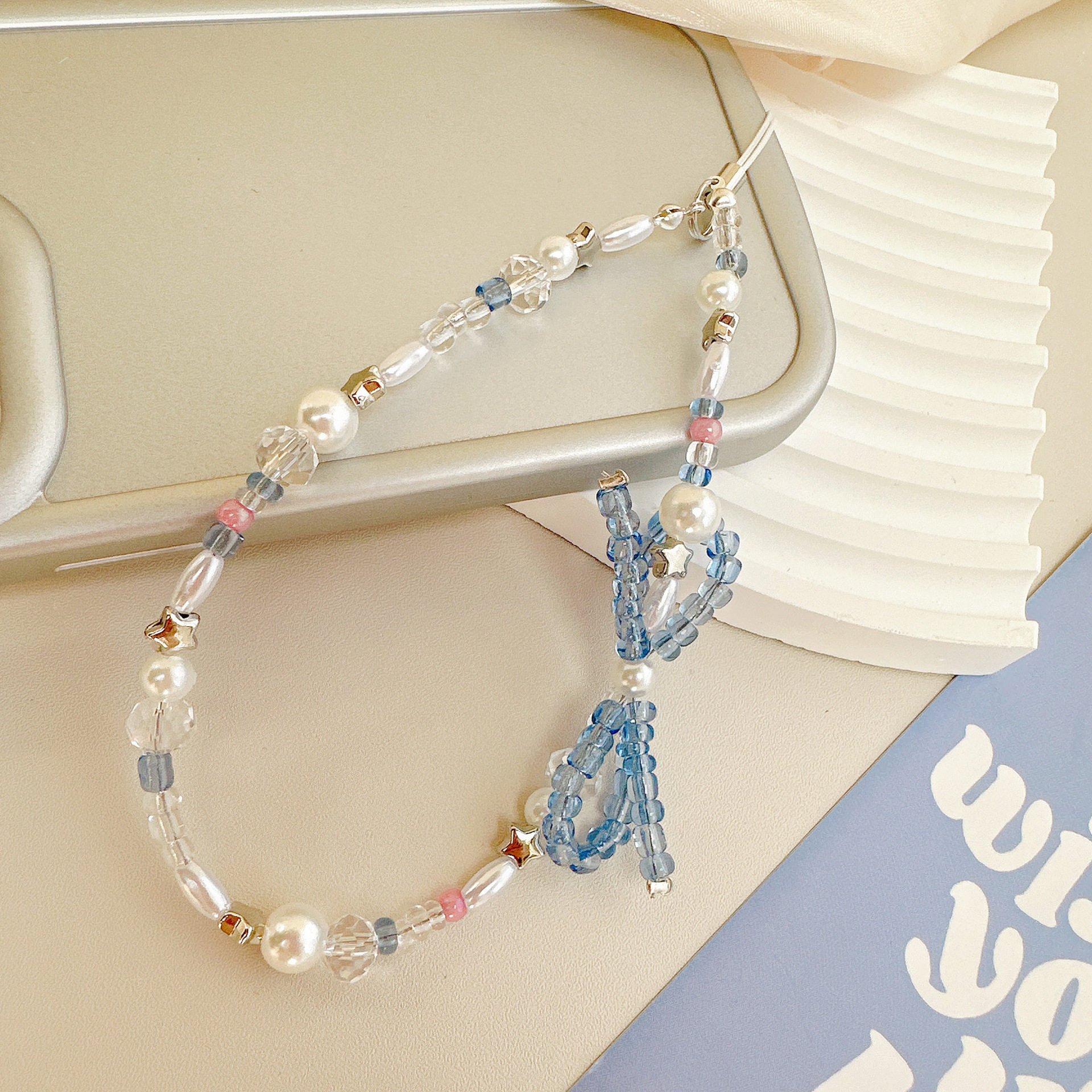 风甜美淡色系米珠蝴蝶结水晶珍珠手机链条相机挂绳耳机防丢链,饰品/流行首饰/时尚饰品新,摆件,淘宝优惠券,粉丝福利购,淘宝优惠卷