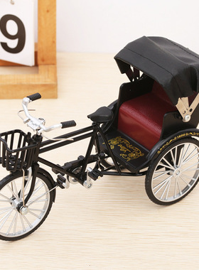 跨境 合金三轮黄包车模型 复古怀旧家居装饰品工艺品摆件创意