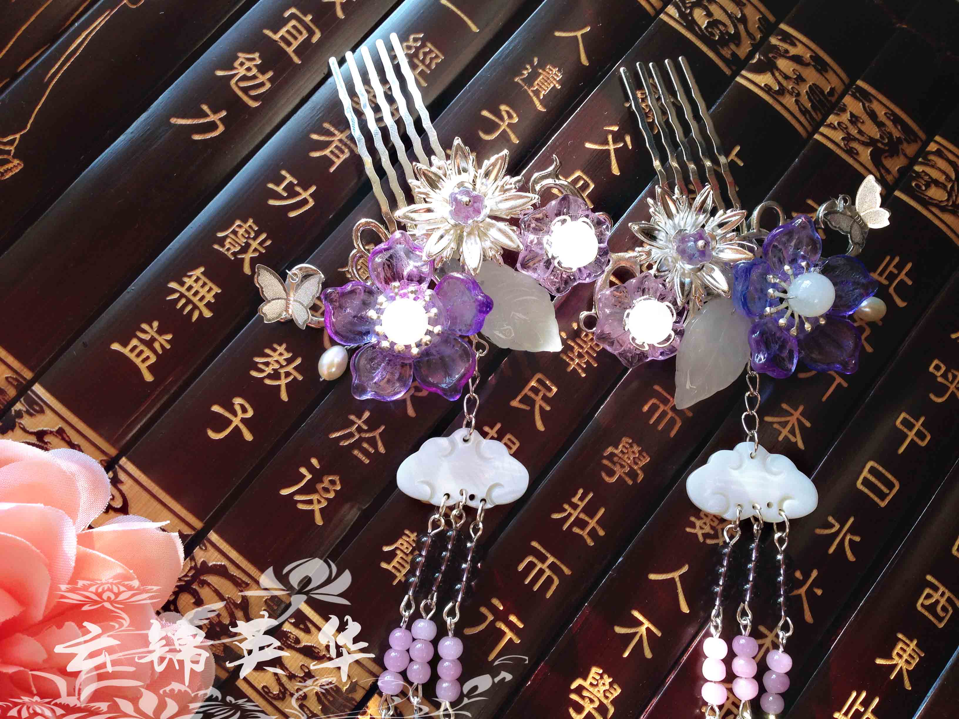 【云锦英华】古装银紫色古风cos头饰 华胥引cos十三月cos妖神cos