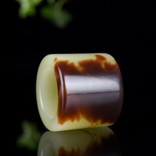 新疆和田玉黄玉扳指新疆黄口料老黄玉若羌鸡油黄扳指男女通用22mm