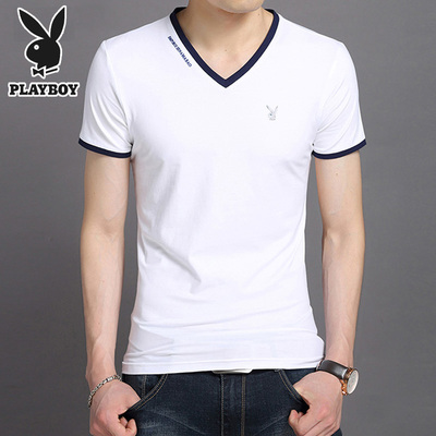 纯色短袖T恤花花公子韩版