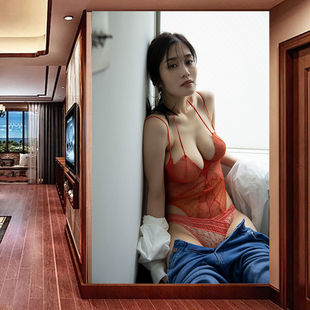 挂布背景布会所宾馆卧室宿舍墙装 性感美女海报竖版 饰男生房间挂毯