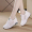 Five centimeters tall hollow mesh shoes white