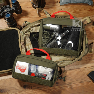 急救包整理袋 魔术贴式 500D D3战术背包透明内胆包 盔甲士Krydex