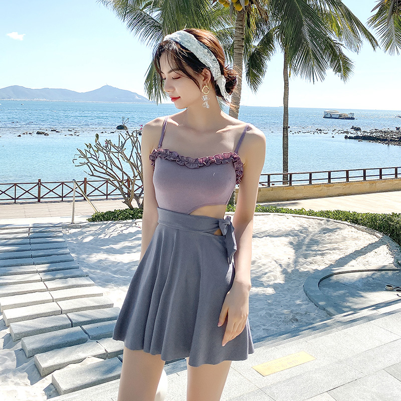 仙女范泳衣女夏保守遮肚显瘦少女