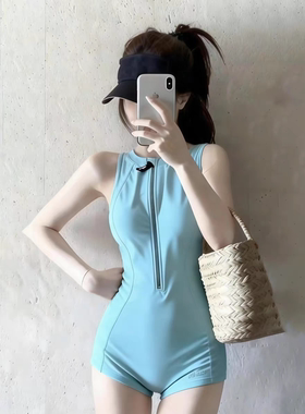 泳衣女2026新款女士游泳馆专用专业训练连体保守平角裤竞速游泳衣