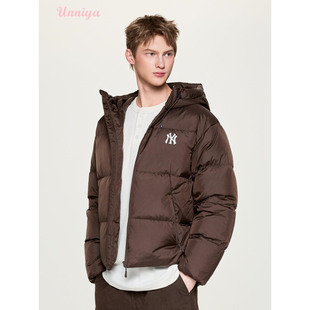 韩国直邮 MLB 时尚百搭短款保暖舒适羽绒服 张凌赫同款美拉德棕色