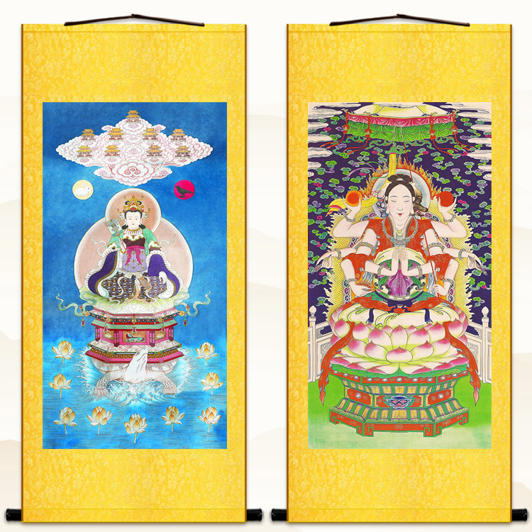 古画版斗姆星君神像画卷轴挂画