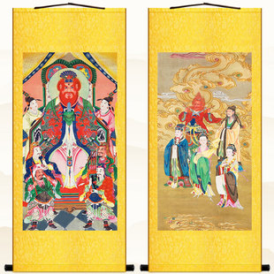 明清古画版 火德星君神像画 火神水陆画 中式复古卷轴挂画装饰画