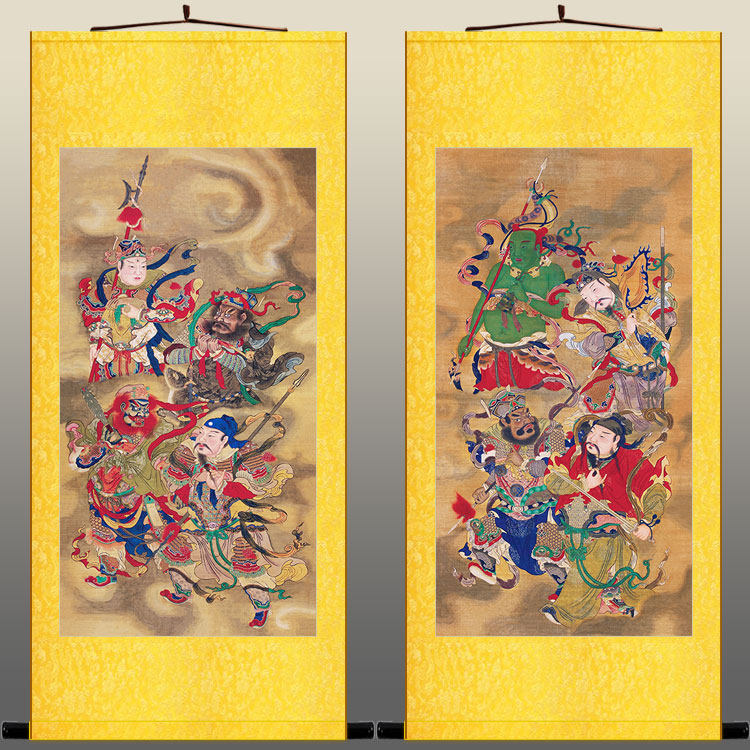 八大元帅神像画 马元帅华光大帝赵公明温琼 水陆画像卷轴挂画装裱