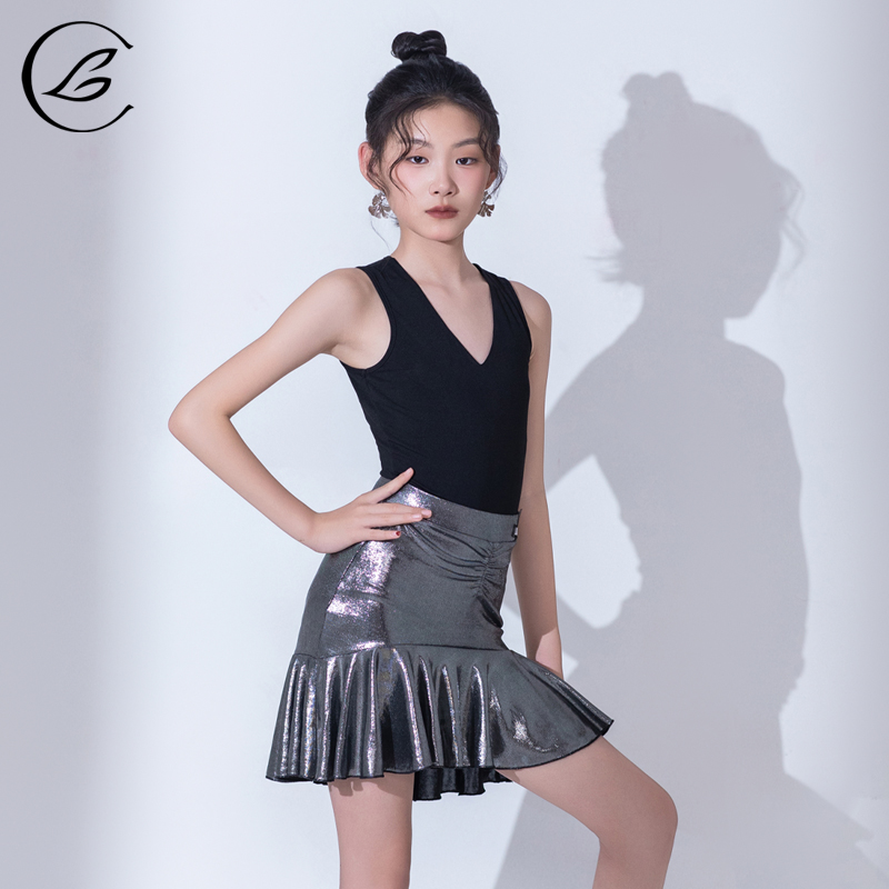乐雅池女童儿童拉丁舞服装练功服演出服2025夏季新款高级感表演服