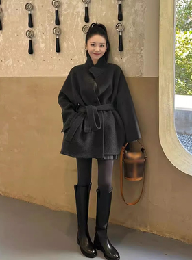 TOO家-a又飒时尚呢子大衣羊毛外套(配腰带)（含100澳毛）25090700