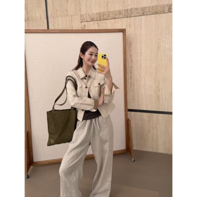 ONIVINTAGE欧尼-26年早春纯亚麻松紧抽绳阔腿裤休闲裤OLY262P3836