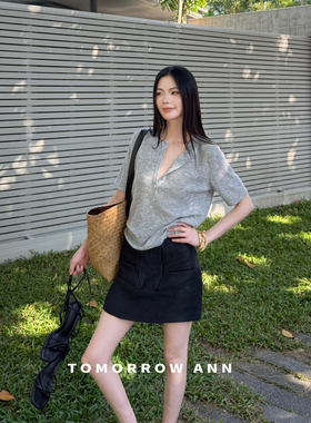 TOMORROW ANN-26年早春简约圆领亮片休闲针织衫12360