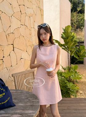 DIGM-Joriselumo韩系时尚简约纯色圆领收腰显瘦背心连衣裙JB60763