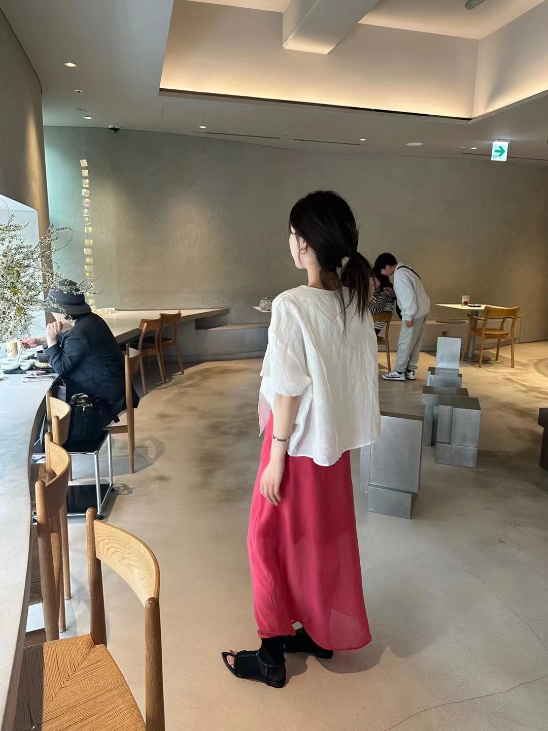 ALLIN半身裙缎面中长款伞裙女纯色2024A字裙高腰夏季ins百搭裙060