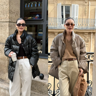 ONIVINTAGE欧尼-极简金属丝皮外套保暖羽绒服外套OJ258H7431