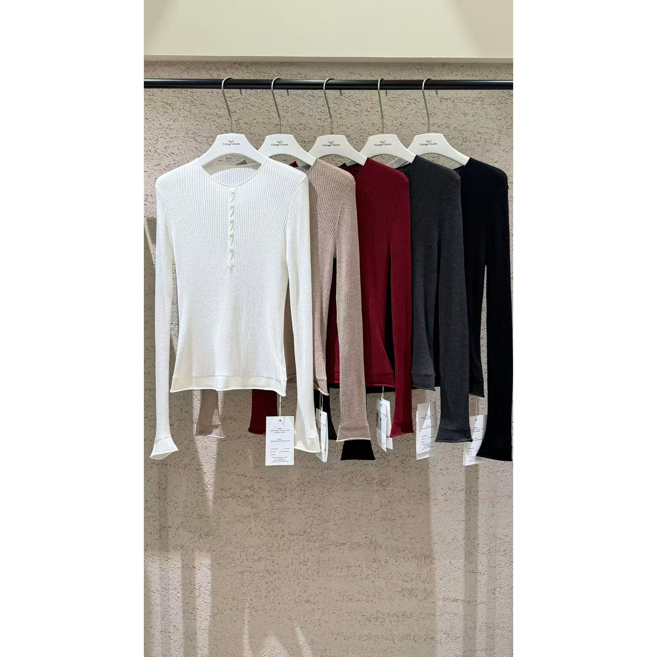 静奢系列-ntageCharm极简轻奢爆款打底衫百搭针织衫0813