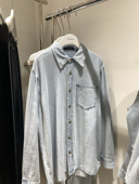 IRENE正品 外套女衬衣上衣3363 2025浅蓝色法式 复古宽松牛仔衬衫