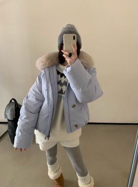 芭尼家-门韩版气质百搭毛领羽绒服(配可拆卸真狐狸毛毛领)E10014