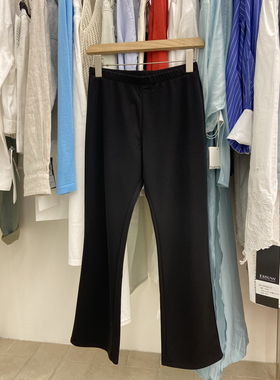 Ersan2025夏季新款韩系简约显瘦微喇裤百搭舒服小黑裤61388#