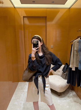 EASE-26年早春系带百搭纯色小衫E26A6018