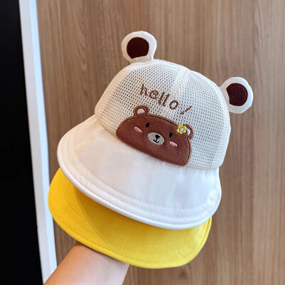 小宝宝帽子夏季网款婴儿大檐鸭舌帽男童女宝遮阳帽儿童户外防晒帽
