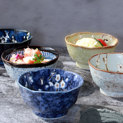 日本美浓烧陶瓷饭碗日式餐具小碗