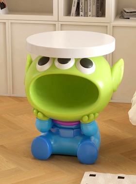 三眼仔边几客厅摆件卡通收纳茶几床头柜软装饰品乔迁礼物生日礼物