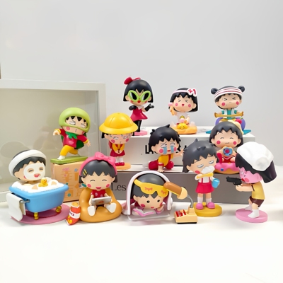 樱桃小丸子盲盒潮玩手办家居装饰工位车载中控桌面摆件女生日礼物