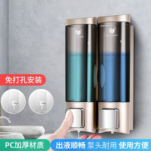 创点挂壁式手动卫生间皂液器