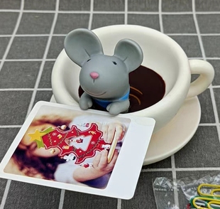 搪胶回形针收纳盒mic鼠小老鼠摆件装饰可爱美观家居装饰创意