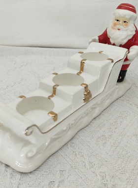 圣诞老人烛台圣诞节礼物装饰摆件家居客厅壁炉装饰送朋友