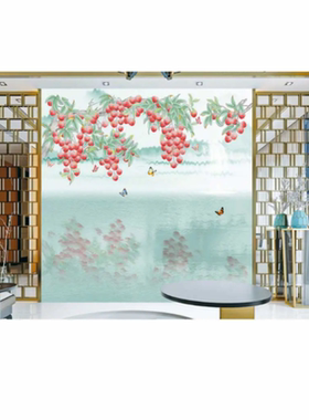 定制刺绣欧式花型 背景无缝墙布客厅卧室床头印加绣 全国上门施工
