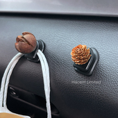 天然松果肉桂生财车载挂钩汽车中控台收纳钩车用钩子车内创意装 饰