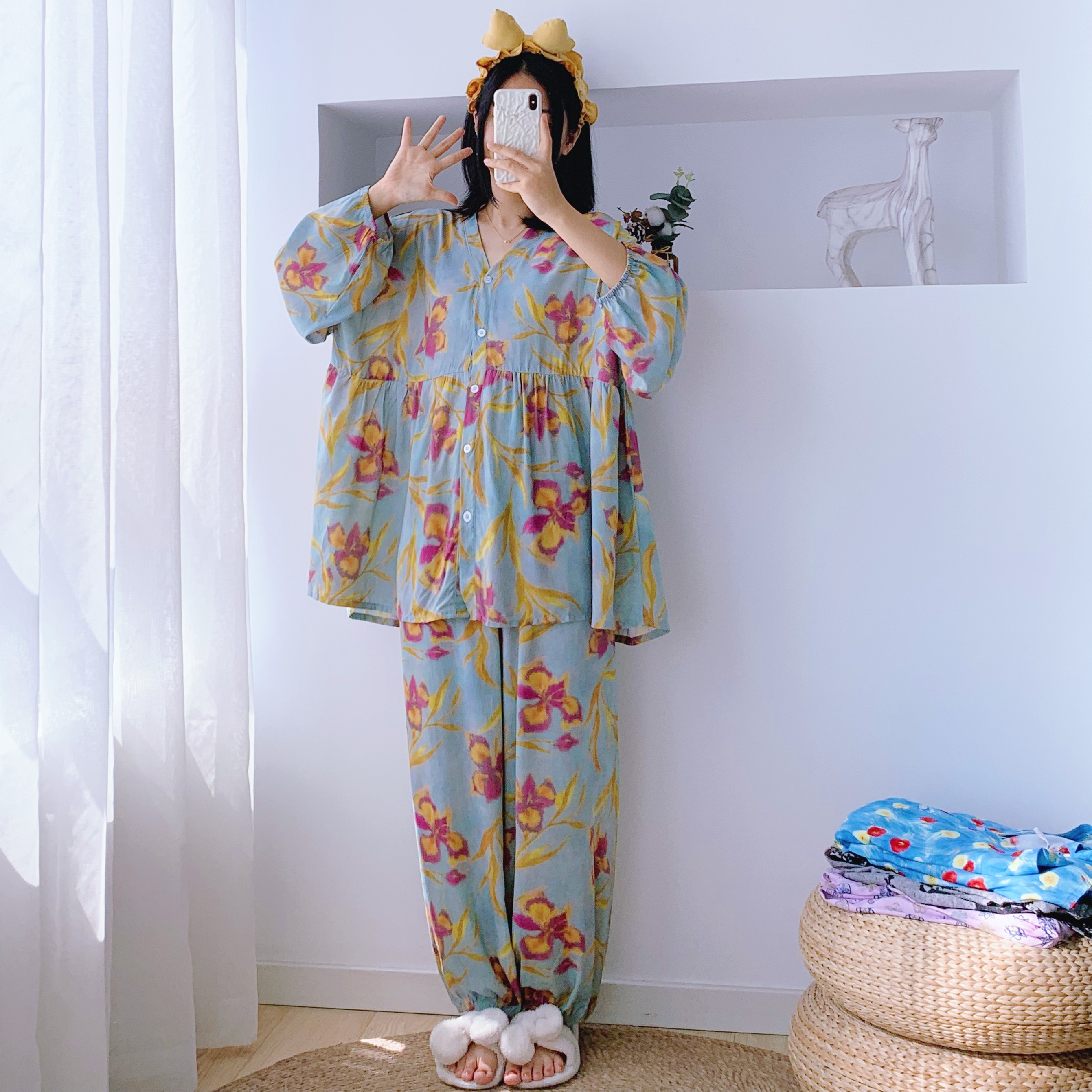 绵绸大码女睡衣200斤可穿蝙蝠