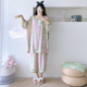 绵绸睡衣女大码 新中式 夏季 七分裤 两件套宽松胖MM200斤家居服 短袖