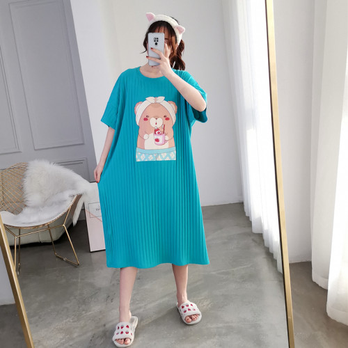 卡通风加大码孕妇宽松韩版家居裙